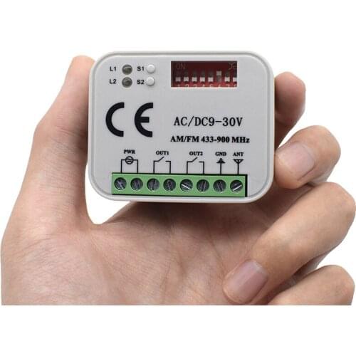 Remote Control Switch Receiver 433MHz 868MHz 390 MHz Receiver AC/DC 9-30V 300-868MHz Garage Gate Door Receive