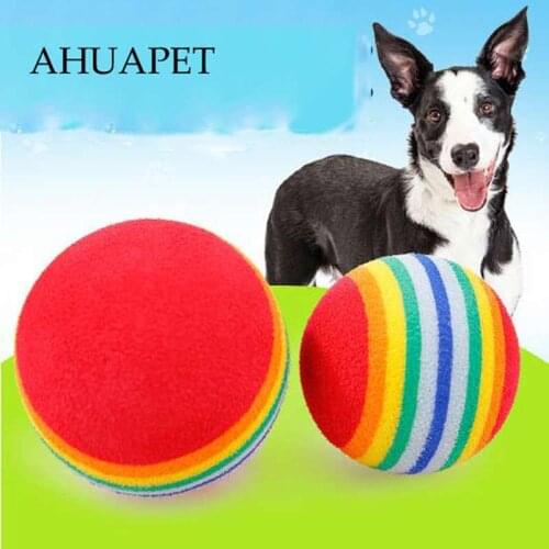 Rainbow ball Pet Products dog toys Activity toy ball thrower pet Cat Kitten Soft Foam EVA Balls Golf Practice Molar Tooth Chew E