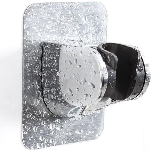 Adjustable Chrome Polished Self-adhesive Handheld Suction Up Drill-free Shower head Holder Showerhead rack Fits 1/2 shower hose