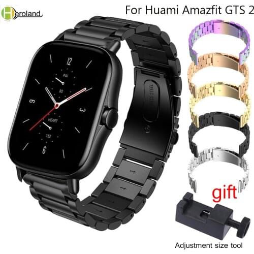 For Huami Amazfit GTS 2 / GTR 2 Smart WatchStrap Band Stainless Steel 22mm 20mm Quick Release Watchband Bracelet Belt Wriststrap