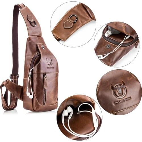 BULLCAPTAIN Retro Men Shoulder Messenger Bags Mochila Brand Design Waist Fanny Chest Packs Fashion Casual Male Crossbody Bag