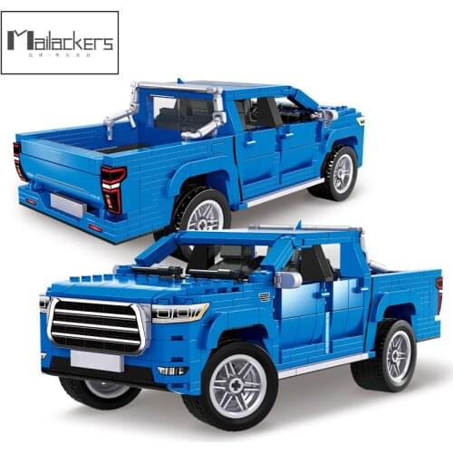 Mailackers Technical car Auto Pickup Truck Suv Kampioen Back Future Bouwstenen Movie Collection Diy Bricks Assembly Car Toy Gift