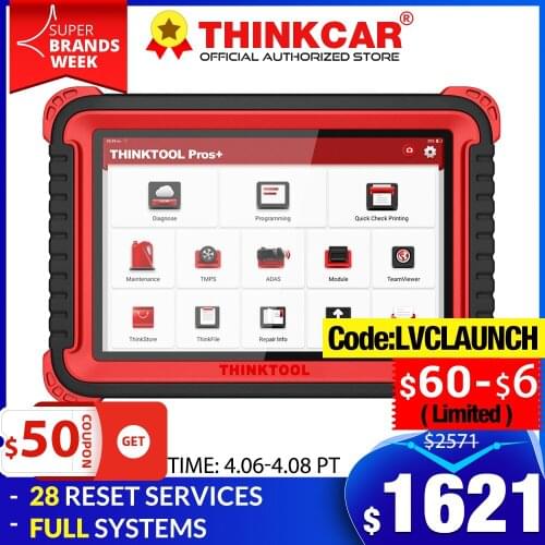 THINKCAR THINKTOOL Pros+ Car OBD2 Diagnostic Tool 10" Full System ADAS Code Scanner Online Programing PK Maxisys Maxicom 908 pro