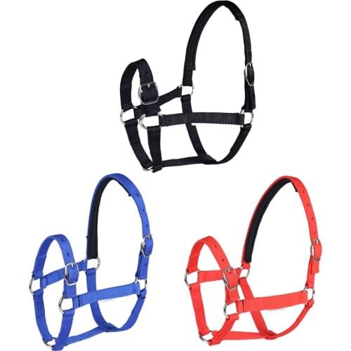 Horse Riding Thickened Horse Head Collar Adjustable Safety Halter Bridle Headcollar Racing Horse Equipment Training Rope