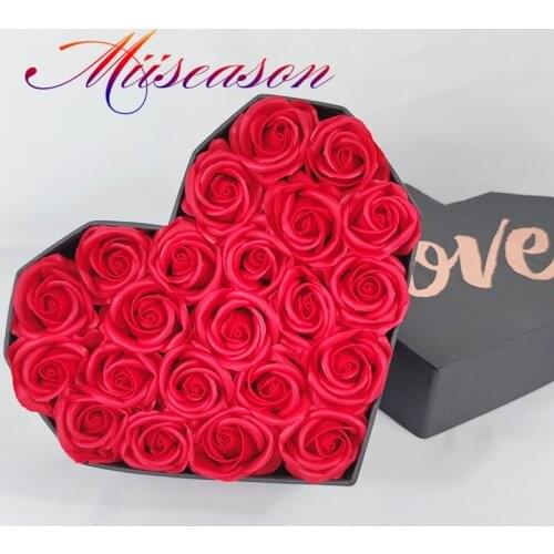 Hug Bucket Heart Flower Paper Box +Soap Flower Packing Set Fresh Flower Gift Box Party Wedding Gift Storage Box Florist Supplies