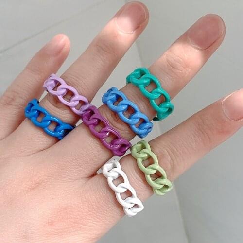 Vintage Candy Color Thread Twist Rings for Women Metal 90s Aesthetic Vintage Harajuku Rings Charms Y2K Jewelry Gifts 2021 New