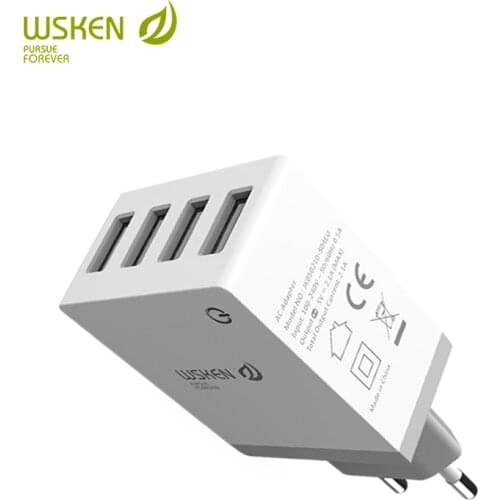 WSKEN USB charger for phone max 2.1A 4 ports charging for the phone for iPhone X 8 7 redmi note 5 for samsung galaxy s8 S9 note8