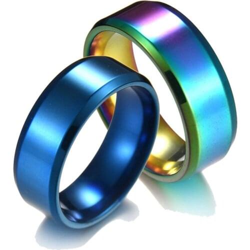 1pcs New Rainbow Color New Stainless Steel One Ring of Power the Lord of One Ring Lovers Women Men Fashion Jewelry Wholesale