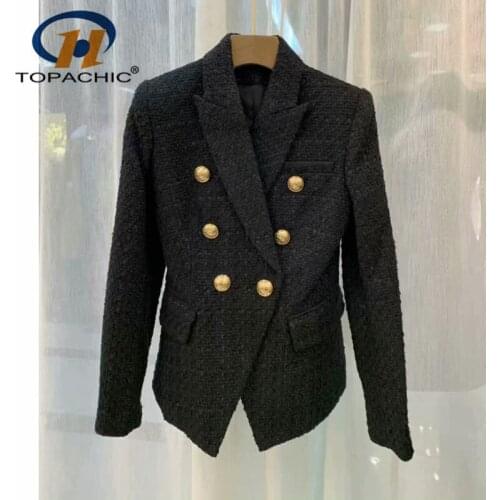 10.29 HIGH QUALITY !!! Fashion Boutique Double breasted slim tweed blazer coat women
