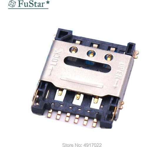 10PCS/LOT Clamshell NANO SIM 6P small card slot cell phone deck Connector Flip type Connector for Mobile Phone Card