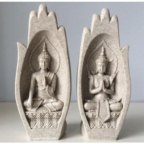 2Pcs Hands Sculptures Buddha Statue Monk Figurine Tathagata India Modern Yoga Nordic Home Decor Office Decoration Accessories