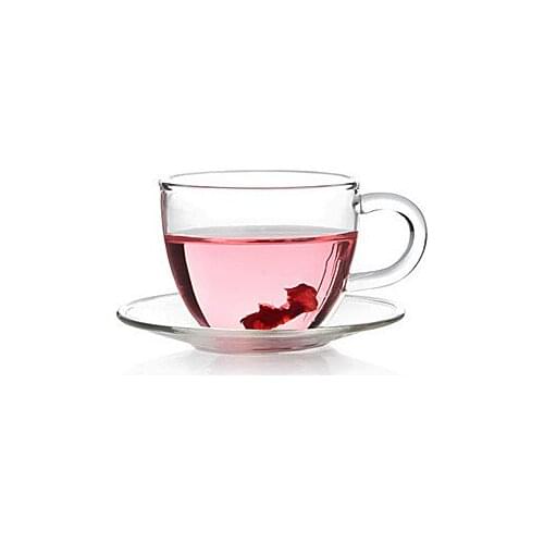 4set/lot Hot Selling Clear Heatproof Glass Tea Cup and Saucer Set Handmade Kongfu Tea Cups Utensils JP 1065