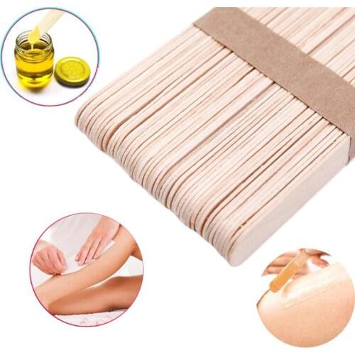 50pcs Hair Removal Wooden Wax Applicator Sticks Wax Spatula Tongue Waxing Disposable Depressors Body Sticks Pretty Stick