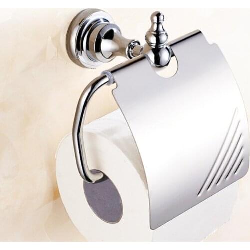 Bathroom Accessories Modern Polished Chrome Brass Wall Mounted Toilet Paper Roll Holder Bathroom Fitting aba904