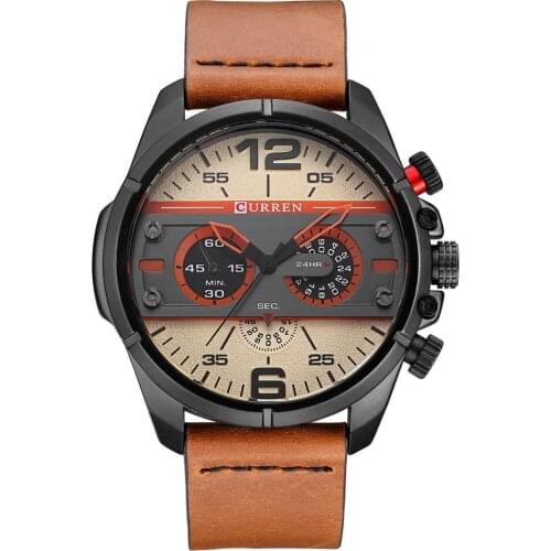 CURREN Watches Men Luxury Brand Army Military Watch Leather Sport Watches Quartz Men Waterproof Wristwatches Male Clock Man 8259