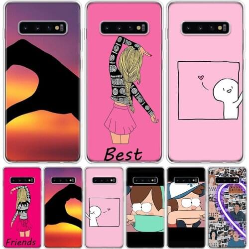 Best friend forever lovers Phone Case for Samsung Galaxy S10 S20 Ultra Note 10 9 8 S9 S8 S7 J4 J6 J8 Plus Lite + Popular Cover C