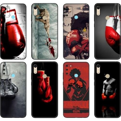 Black tpu Case For Honor 8a Prime 8s 9 10X Lite 9A 9C 9X Premium Pro 9S Case Cover Muay Thai Fight Boxing