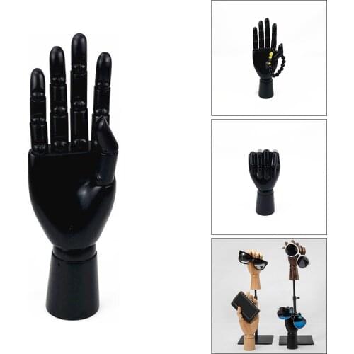 Wooden Artist Articulated Hand Mannequin Hand Art Model Jewelry Display Ring Bracelet Necklace Chain Watch Display Holder Stand