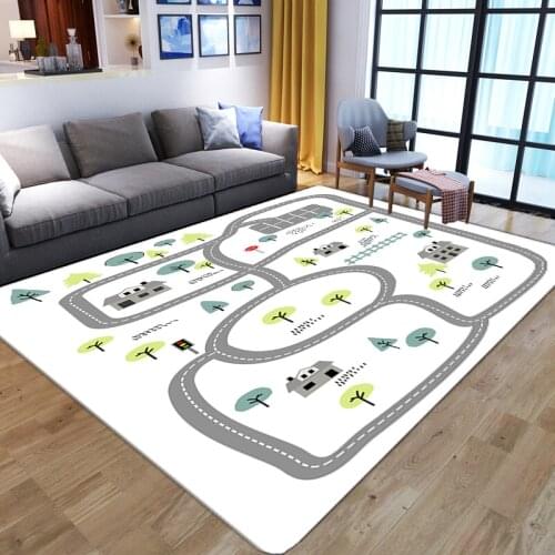 Kids Playing Area Rugs 3D Cartoon Printed Baby Game Large Carpets Anti-Slip Child Bedroom Play Crawl Floor Mat Kid Gamer Big Rug