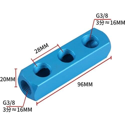Air Manifold Distributor 1/4" PT Thread Port 3 4 5 6 7 8 9 10 Way Pneumatic Quick Plug In Connector Hose Aluminum Block Splitter