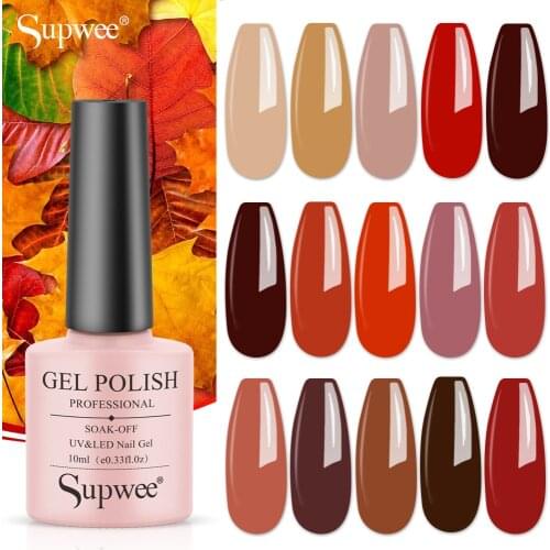 Supwee 10ml Gel Nail Polish Semi-permanent Soak Off UV LED Lamp Enamel Gel Varnish Professional Nail Color For Manicure Nail Art