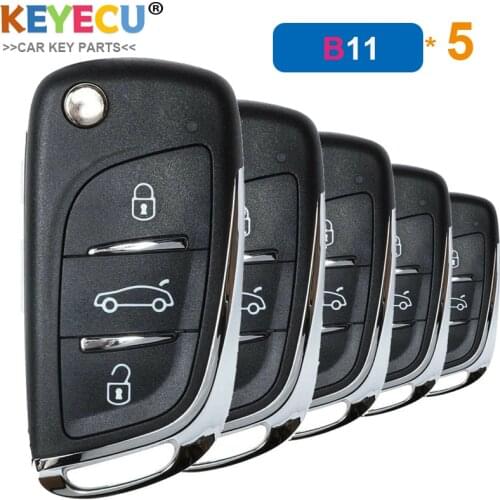 KEYECU 5 Pieces/ Lot, KEYDIY B Series B11 for DS Style Universal Remote Control Key - 3 Buttons - for KD900 KD900+ URG200 KD-X2