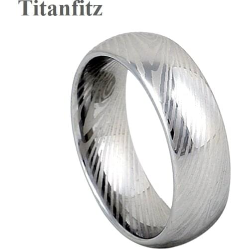 Damascus Ring Tungsten Carbide Cool Wedding bands Finger rings men Marriage Anniversary ring for male