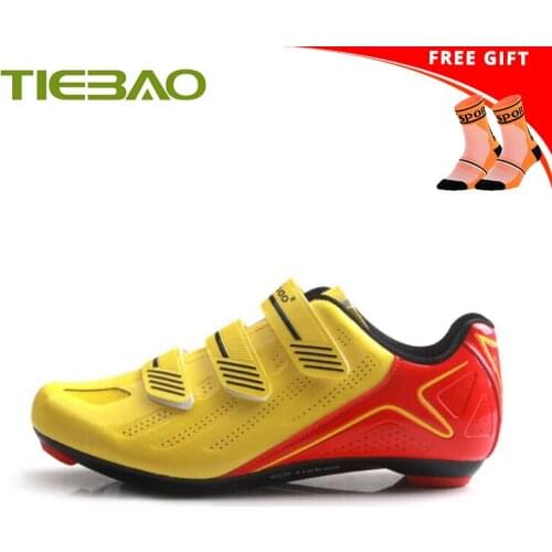 Tiebao Road Bike Shoes Men Women Self-locking Breathable Cycling Sneakers Sapatilha Ciclismo Bicycle Riding Shoes Wear-resistant