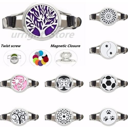 Love cat paws 316L Stainless Steel Diffuser Locket Bracelets tree of life 30mm Essential Oil locket for Women Jewelry 10pads