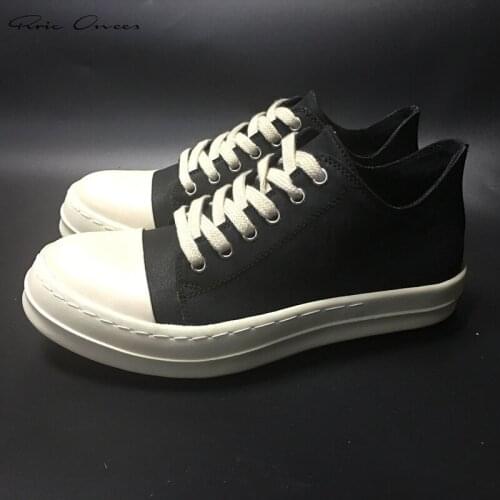 High Street Brand RO Low Top Canvas Shoes Dark Owens Male Sneakers Men Shoe Mens CasualShoes Board Mens Sneakers