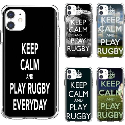 Soft Case Covers For Apple iPhone 10 11 12 Pro Mini 4S 5S SE 5C 6 6S 7 8 X XR XS Plus Max 2020 Keep-Calm-and-Play-Rugby