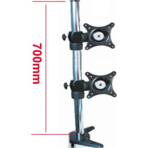 700mm high 10-27" double monitor desktop stand clamp base 360 rotate swivel tilt full motion 700mm aluminum dual computer table