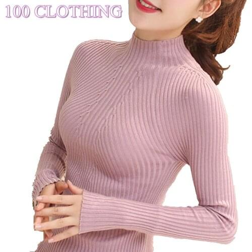 OHCLOTHING 2020 new winter half a thickening women sweater female head shirt slim