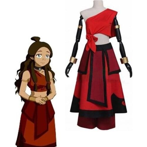 New Anime Avatar The Last Airbender Katara Cosplay Costume and Wig for Carnival Halloween Christmas Festival Party