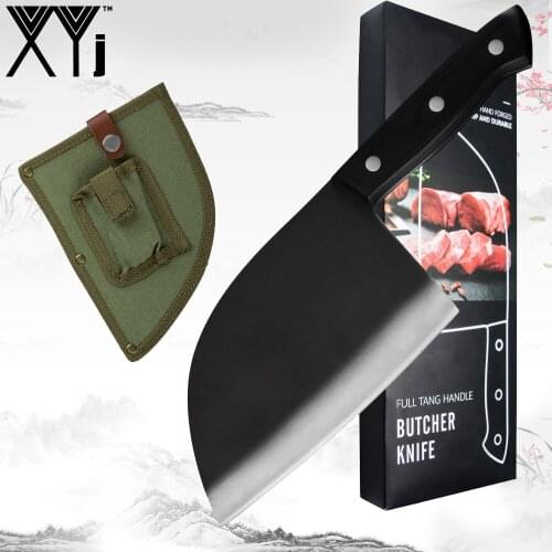 XYj Cleaver Knife,High Carbon Clad Steel Chopper Knife For Home Kitchen And Restaurant With Full Tang Handle,Chop Hard Bones