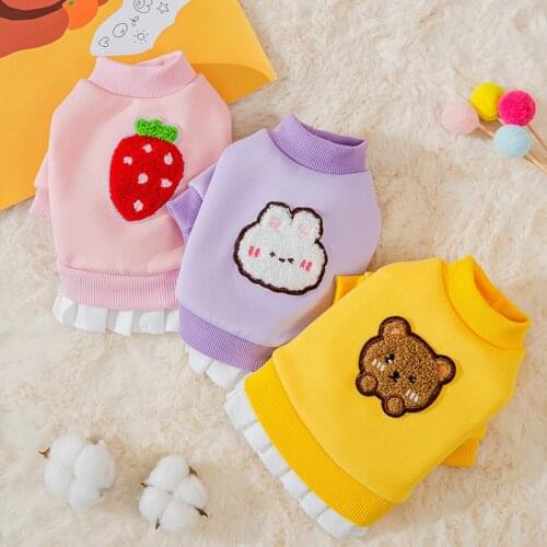 Pet Dog clothes for small dog cat Autumn winter dog fruit animal cloth sweaters Small dog cat two legged clothes for chiahuahua