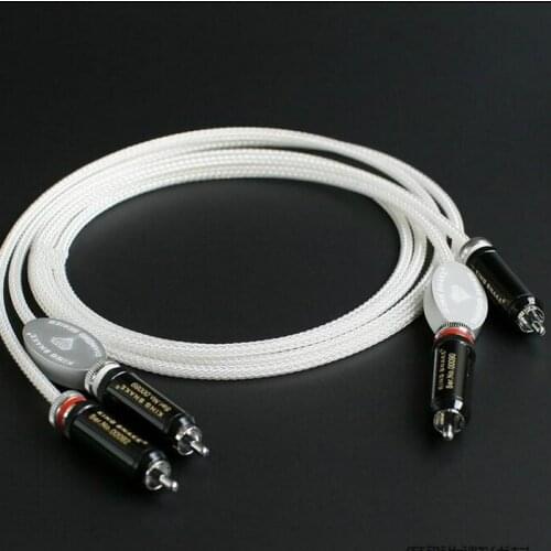 Pair Audiophile King Snake Diamond Series Silver Interconnect CRYO-196 RCA HiFi Audio Cable for Amplifier CD Player