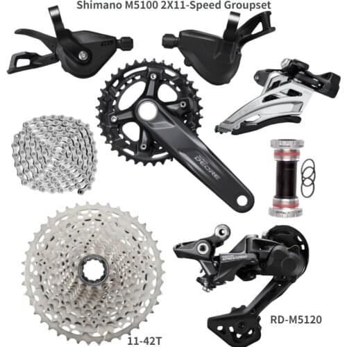 SHIMANO DEORE M5100 Groupset MTB Mountain Bike Groupset 2x11 -Speed 170/175 36-26T 11-42T RD M5120 Derailleur