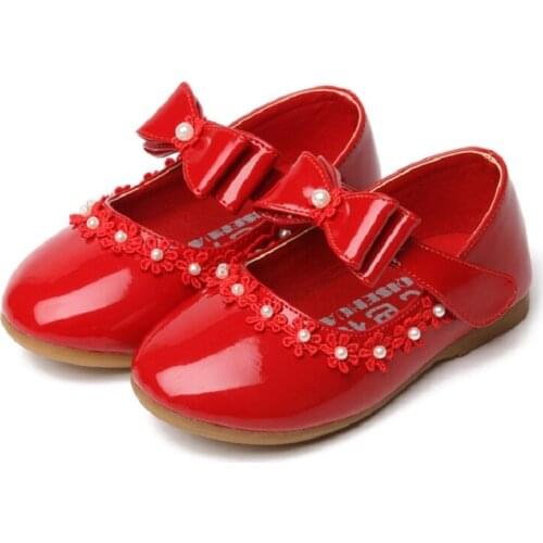 Princess Flowers Bow Little Girl Dress Big Kids Leather Shoes For Toddlers ChildrenS Party Shoe 1 2 3 4 5 6 7 8 9 10 11 12 Year