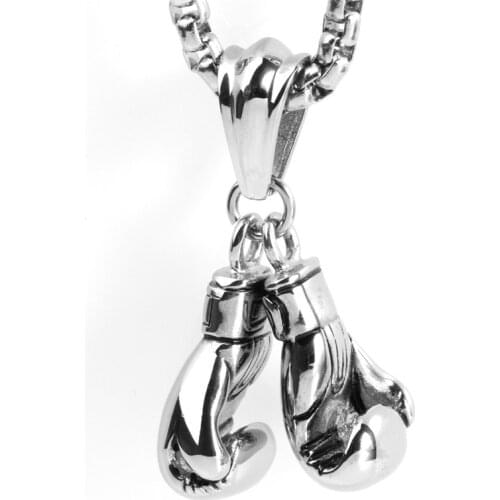 Stainless steel fitness necklace pendant Men pendant gift double knuckles titanium steel pendant