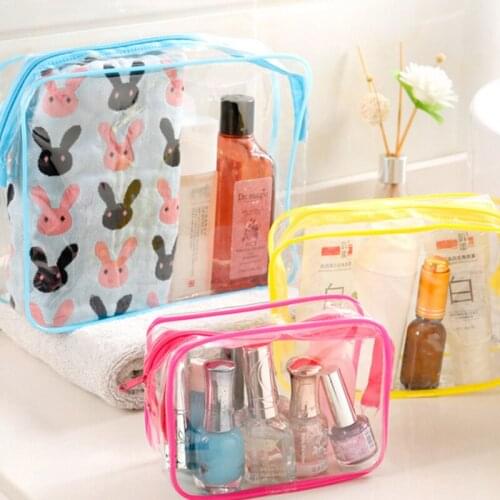 Travel Transparent Cosmetic Bag PVC Women Zipper Clear Makeup Bags Beauty Case Make Up Organizer Storage Bath Toiletry Wash Bag