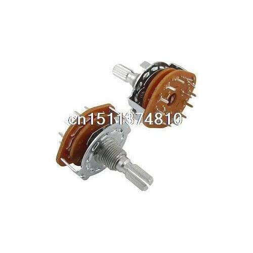 Split Shaft AC 125V 0.3A 250V 0.6A 1 Pole 12 Positions Rotary Switch (Bag of 2)