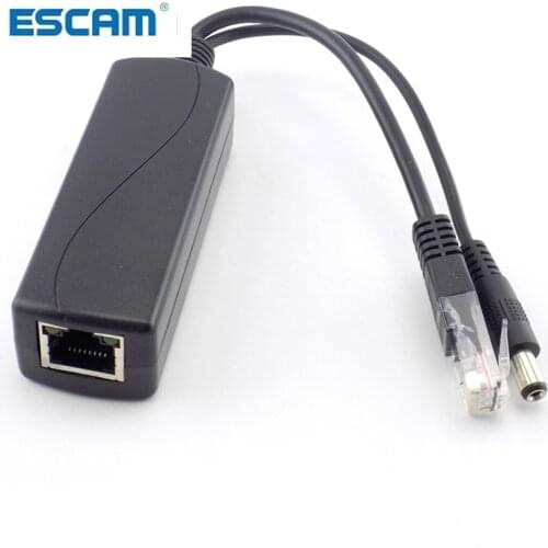 ESCAM 48V to 12V POE Splitter Connector Poe Power Adapter injector Switch for IP Camera Wifi Injector Cable Wall US/EU Plug