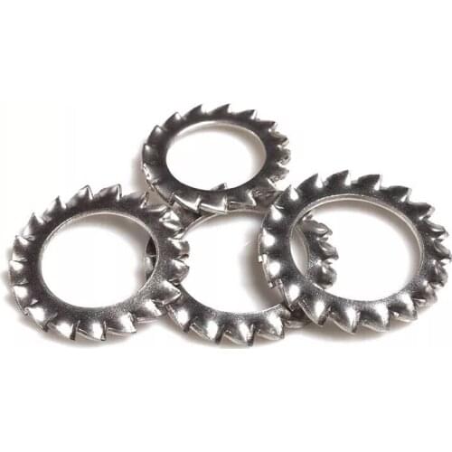 50pcs/lot M2.5M3M4M5M6M8M10M12M27M30 DIN6798A 304 Stainless Steel Washers External Toothed Gasket Serrated Lock Washer HW051