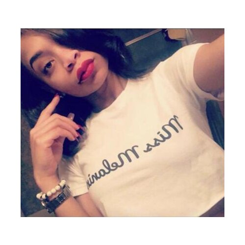 Skuggnas New Arrival Miss Melanin Cropped T-shirt Short Sleeve Fashion Tumblr t shirts Women Fashion Cropped Tops Drop Shipping