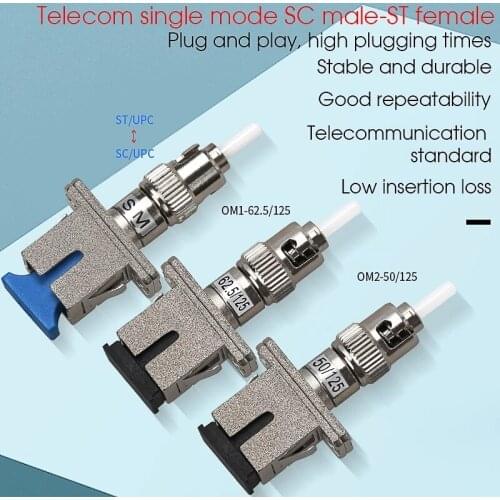 ST Male to SC Female Hybrid Fiber Optic Adapter Converter Connector SM 9/125 Hybrid Adaptor Free Shipping