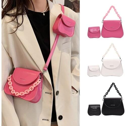 Fashion Mini Crossbody Bags For Women Trend 2 IN 1 Shoulder Bag Designer Handbags Small Women Messenger Bags Lipstick Pockets