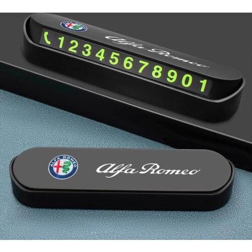 1PC Luminous Parking Card Sticker Phone Number Card Plate Car Stying Accessories For Alfa Romeo 159 147 156 166 Giulietta Giulia