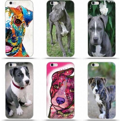 TPU Protective Colorful Puppy Pitbull Gog For Huawei G7 Y6 II Y7 For Xiaomi Redmi Note 2 3 5 Mi 3 4 4C 4I 5S 5X 6X 8 SE Pro