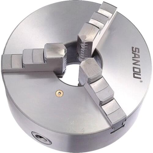 Three-jaw self-centering chuck K11-160, K11-160A, precision lathe linkage jaws, rear installation, front installation